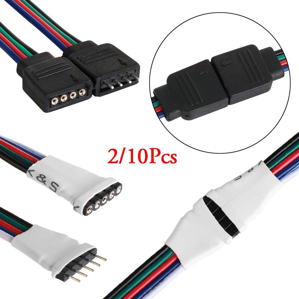 2/10 Pcs Hot LED Strip Light For 3528 5050 Adapter 4 pin 5 Pin Wire  Male Female Connector