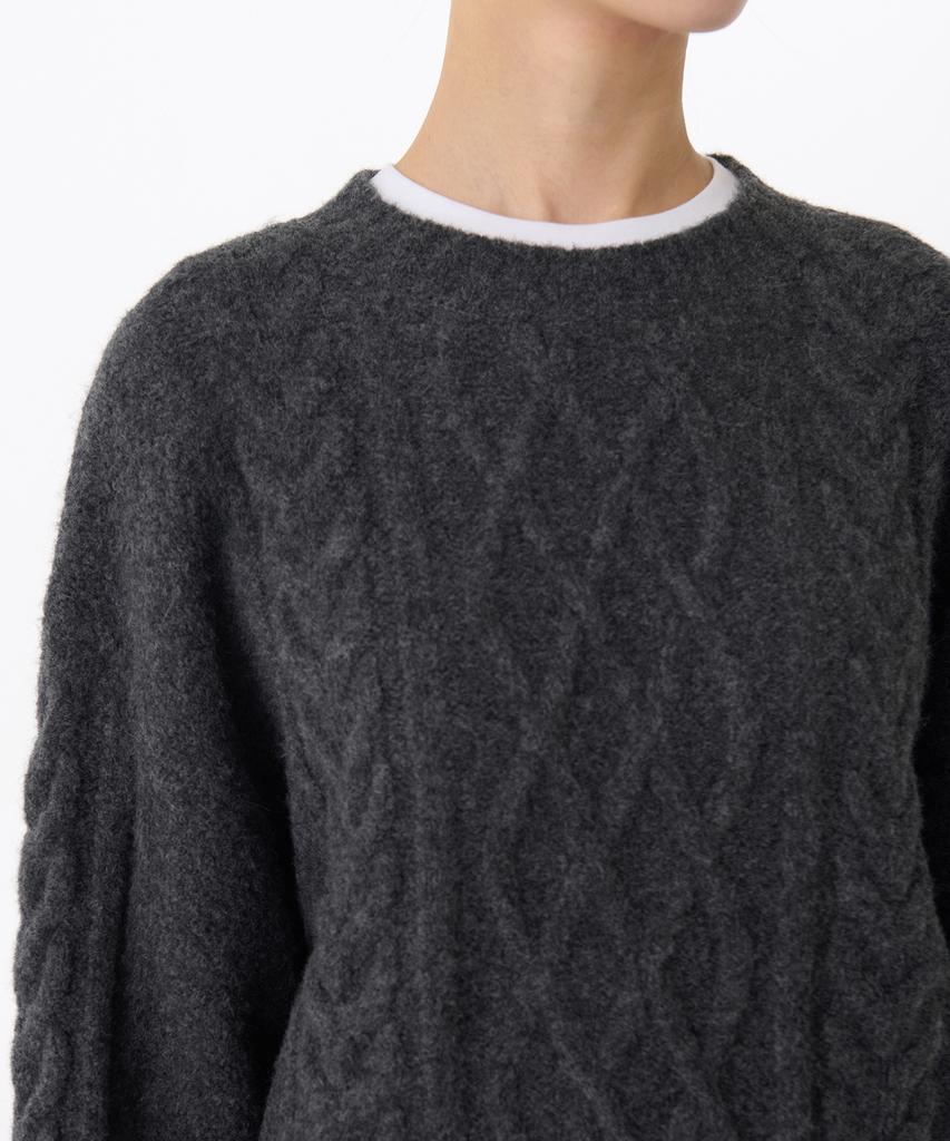 MUSINSA STANDARD WOMAN Women'S Soft Aran Cable Knit [Medium Grey]