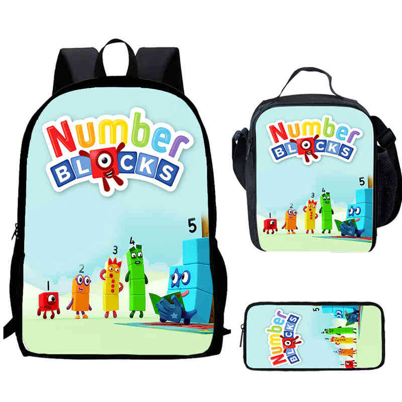 Цифровые Строительные Блоки Numberblocks Школьная Сумка Высокое Разрешение Многофункциональный Оксфордский Легкий Рюкзак