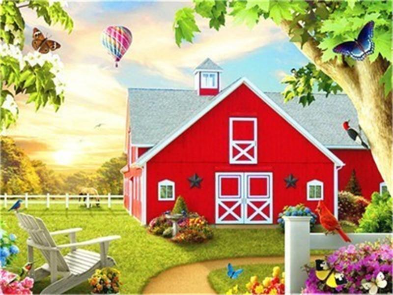 Наборы для алмазной живописи, пейзажные стразы, 5D Алмазная вышивка, вышивка крестом, дом, мозаика, вышивка крестом, ремесло