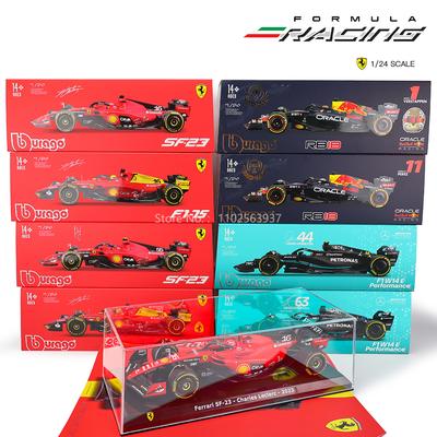 Ббураго 1:24 модели F1 разного стиля 2022~2025 Ferrari SF23 №16 Леклер №55 Сайнц Симуляция Модель автомобиля из сплава Изделия Декор