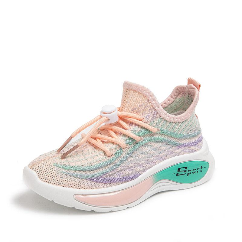 Детская спортивная обувь 2025 новая весенне-осенняя мальчишеская кокосовая обувь летающая плетеная повседневная сетчатая обувь детская дышащая беговая обувь модная