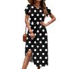 Women's Casual Cute Pattern Print Round Neck Midi Dress Basic Classic Outdoor Everyday Short Sleeve Loose Dress