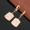 Фиолетовые Серьги-Квадраты с Позолотой Rose Gold Люксовые Зарубежные Легкая Роскошь Квадратные Серьги Бренда Женские