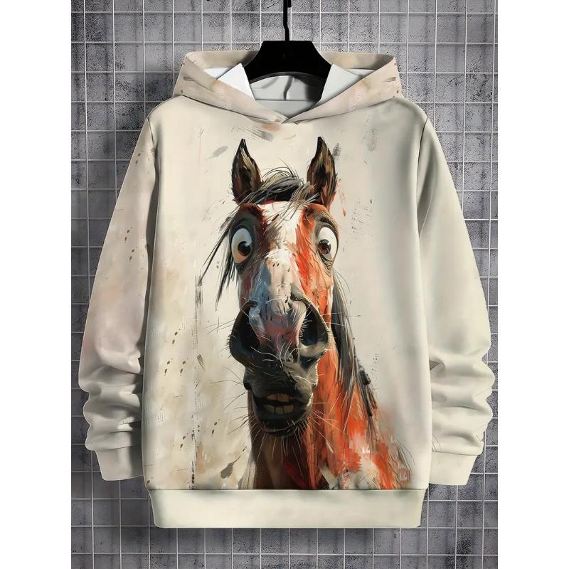 Mode Cheval Graphique Hommes Sweats À Capuche Automne 2025 Nouveau 3d Impression Sweats Nouveauté Unisexe À Capuche Pull Sweat Hommes Vêtements