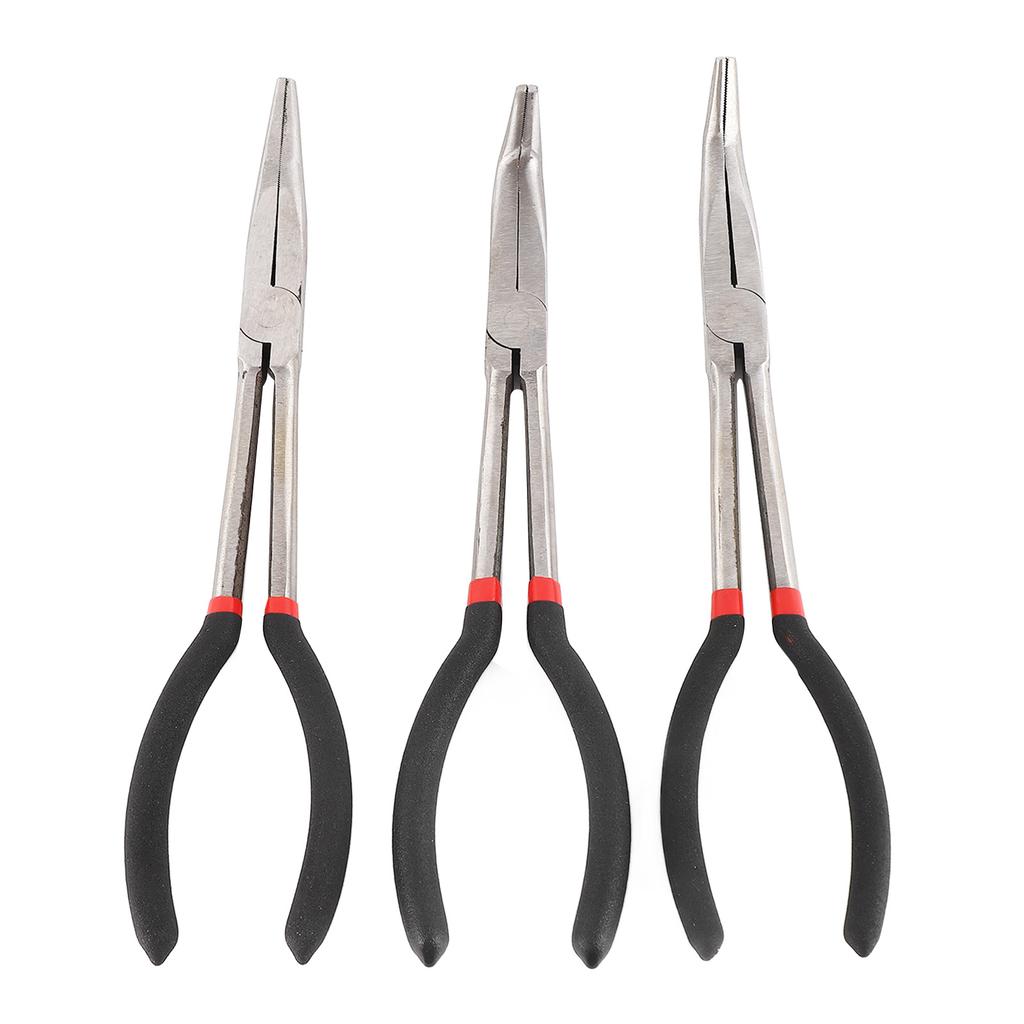 3 шт. Плоскогубцы с длинным носом 11 дюймов Стальные Удлиненные Прямые 45 градусов 90 градусов Плоскогубцы с длинным носом