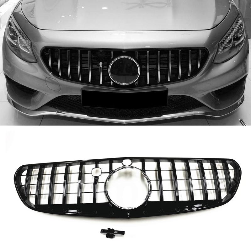 Передняя решетка в стиле GT Racing для Mercedes-Benz C217 W217 S-Class Coupe 2015-2017 S500 S550 S560 Верхние решетки бампера и капота