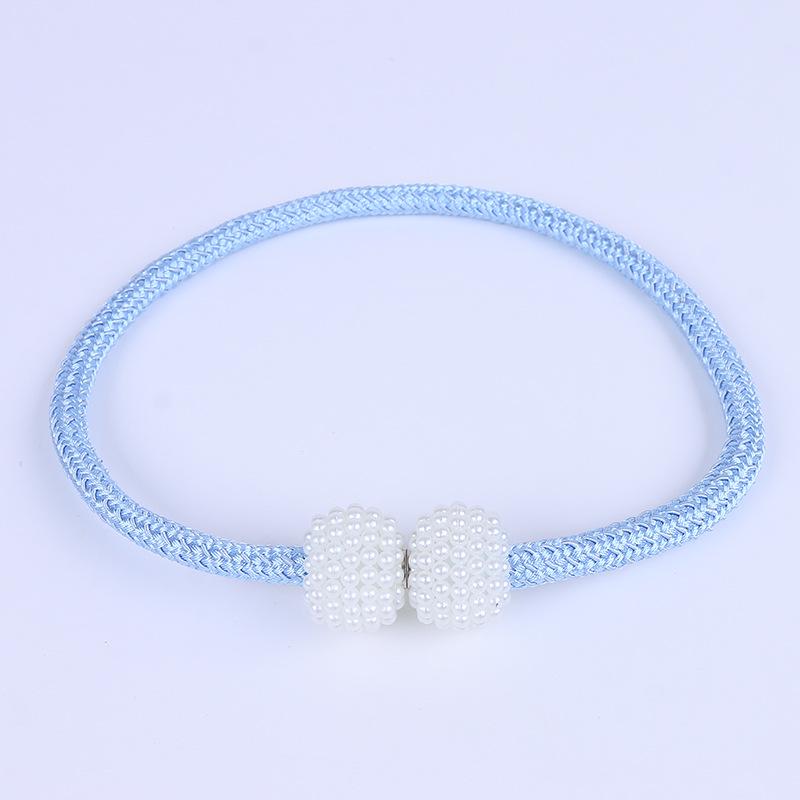 Маленькие магнитные подхваты для штор с жемчугом, без сверления, веревочные пряжки-ремни