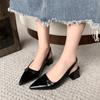 Модные новые дизайнерские сандалии на низком каблуке для женщин, модные повседневные летние туфли с пряжкой из ПУ кожи, женские туфли-лодочки однотонного цвета
