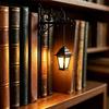 Gothic Iron Witch Bookshelf Lamp Black Metal Mini Shelf Lamp  Gift for Book Lovers