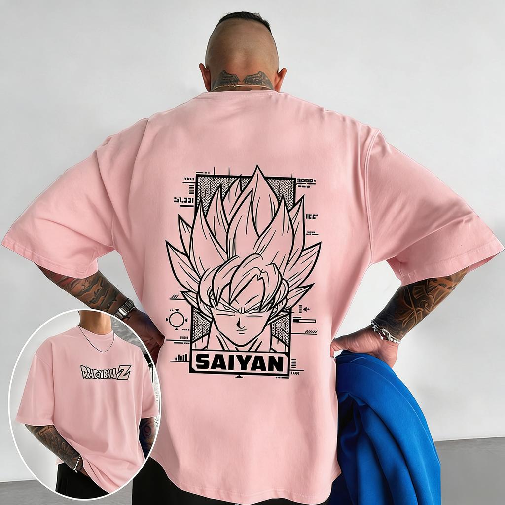 Dragon Ball Бейджита Укун Печатная Цифровая Прямая Печать Летняя Свободная Большого Размера Хлопковая Футболка с Коротким Рукавом Мужской Топ
