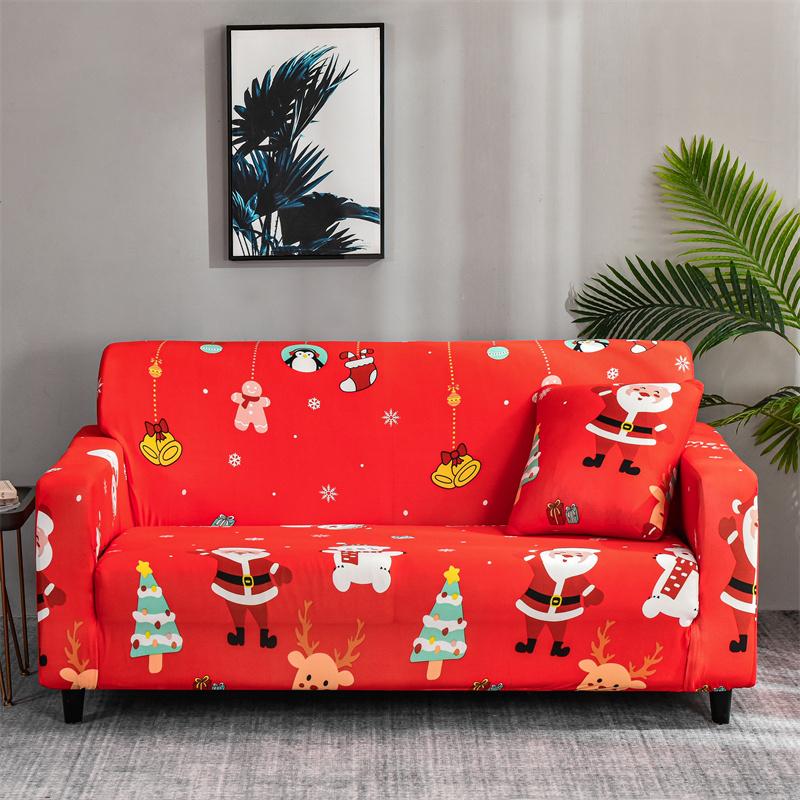 Рождественские эластичные чехлы для дивана для гостиной Funda Sofa Чехол для дивана Защитник для кресла Универсальные накидки на диван Рождественский домашний декор