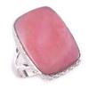 Кольцо из чистого серебра 925 пробы с натуральным розовым опалом, размер 10, S1H98