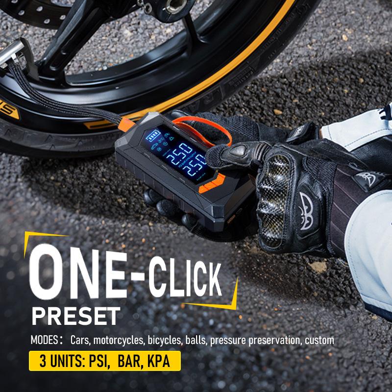 Portable Wireless Car Air Pump Automatic Tyre Inflator 6000mAh Large Battery Air Compressor for Vehicle Motorcycle Bicycle