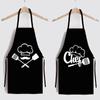 Black Chefs Double Stain Resistant Fabric Kitchen Apron