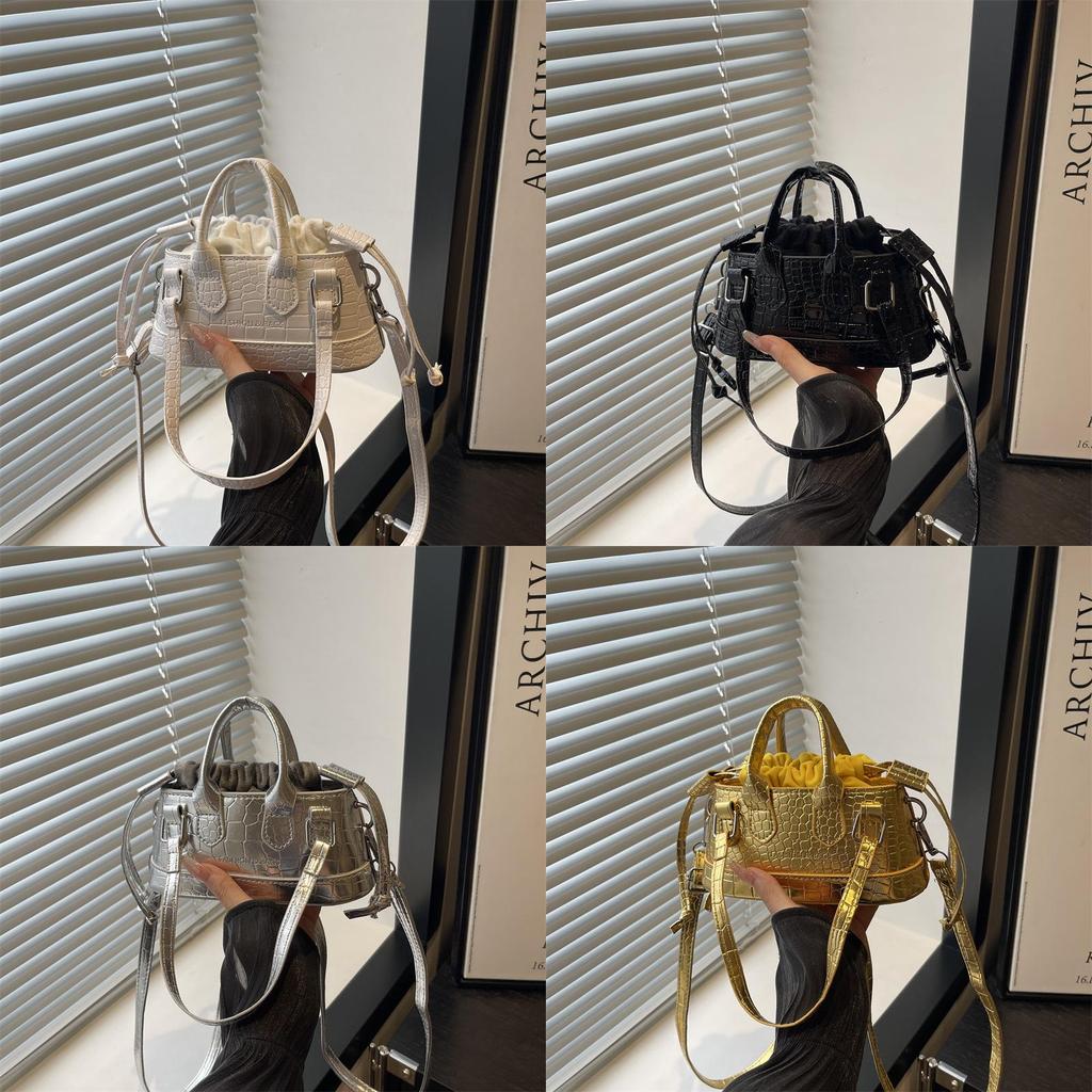 Fashionable Leather Textured Small Shoulder Bag With Inner Phone Pocket