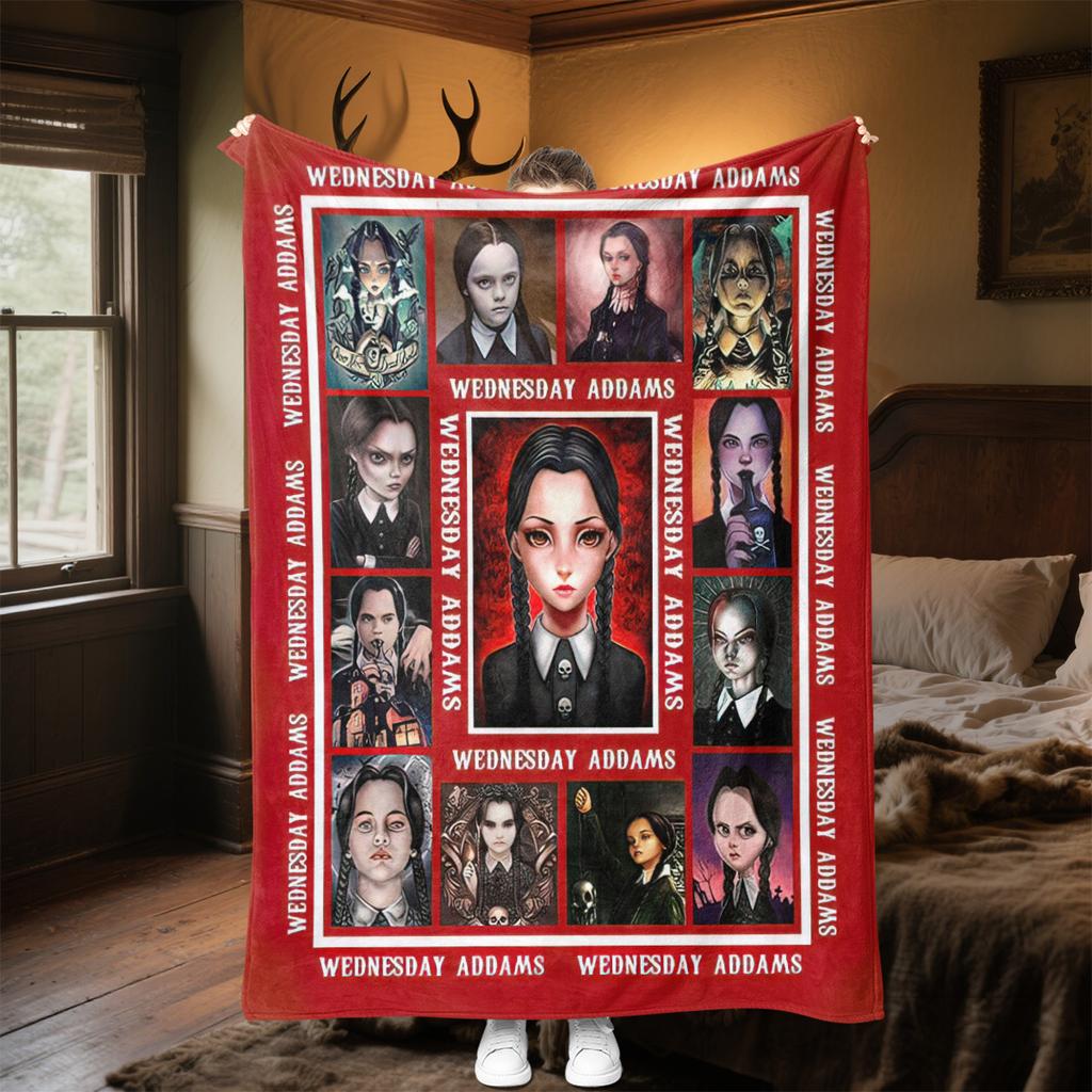 Wednesday Halloween Costume Blanket Perfect All Seasons Soft Comfortable Sofa Office Nap Travel Halloween Gift