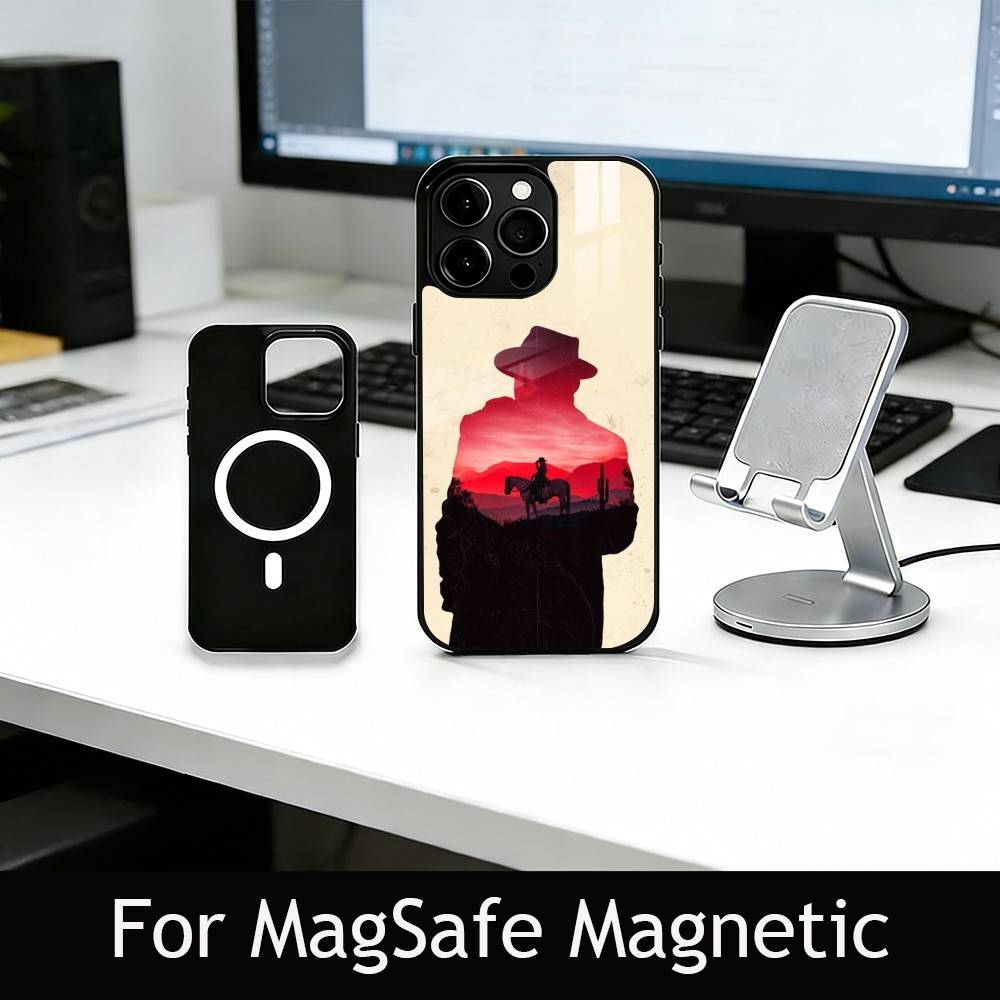 Чехол для телефона R-Red D-Dead Redemption 2 для iPhone17,16,15,14,13,12,11 Plus,Pro Магнитный с поддержкой беспроводной зарядки Magsafe