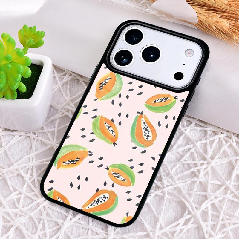Avocado Pear Papaya Fruit Phone Case for iPhone 17 Air 16 15 11 12 14 13 Pro Max Shockproof Cover