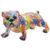 [A3840] - Multicolored Splash 'Bulldog' Resin Figurine - 26x14x12 Cm