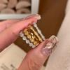 Vintage Maillard Style Brushed Micro Inlaid Zircon Rings for Women Stackable Minimalist Elegant Tail Ring Set