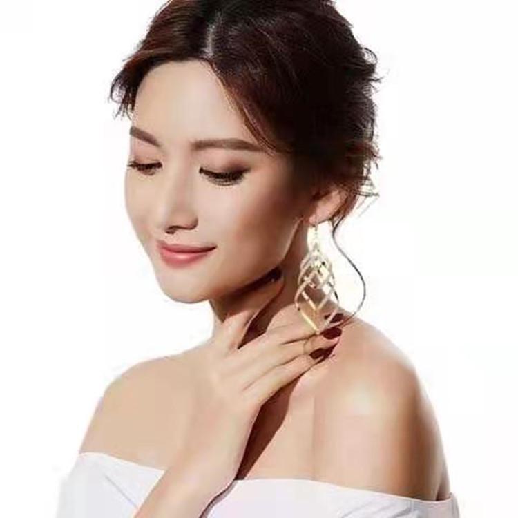 Многослойные матовые спиральные серьги Distant Love для женщин - модные длинные подвесные аксессуары