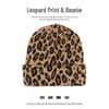 Korean Leopard Print Knitted Wool Beanie with Ear Protection - Retro Women's Fashion for All Seasons