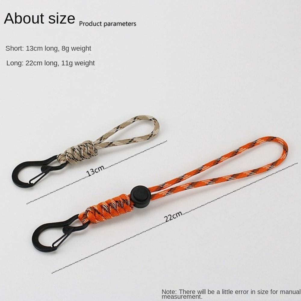 Anti-lost Paracord Lanyard High Strength Parachute Cord Carabiner Braided Woven Keychain Climbing