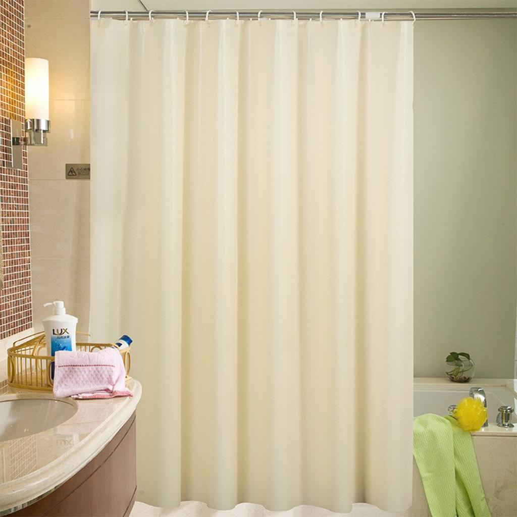 PEVA Waterproof Shower Curtain Mildew Bathroom Solid Curtain Wave Window Tulle Home Luxury with Hooks  Heavy S Fold Wavy Shower