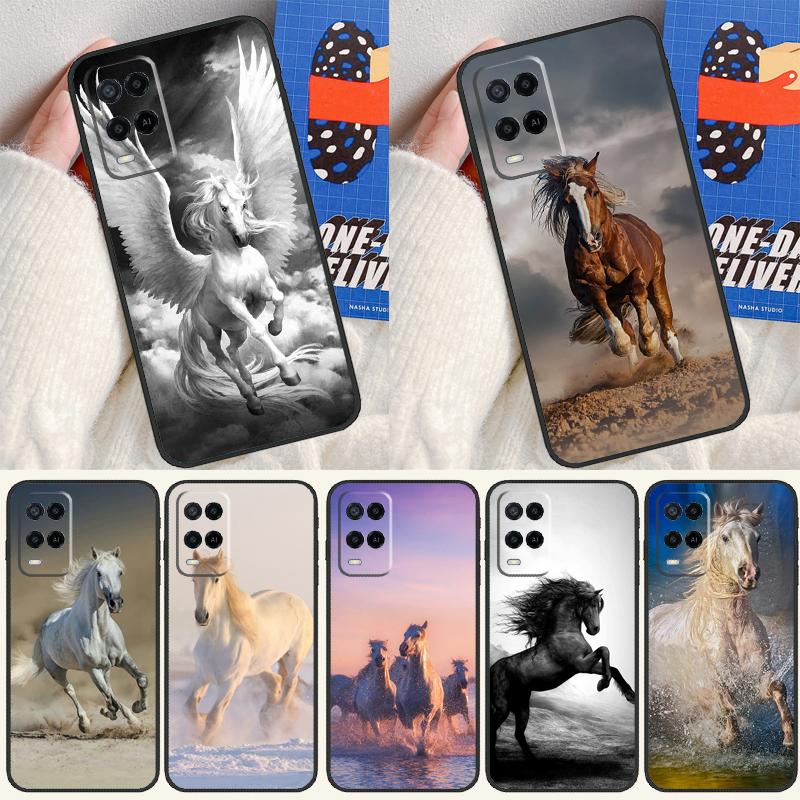 Чехол с бегущими лошадьми для Oppo A98 A78 A58 A15 A16 A17 A5 A9 A91 A52 A72 A76 A96 A74 A94 A54 S A57 A77