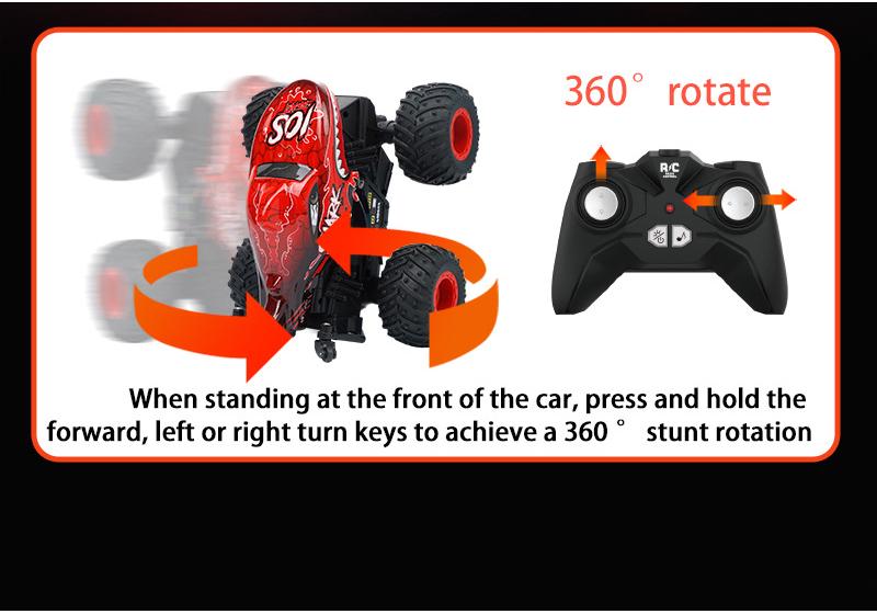 1:20 Shark Head Dinosaur Stunt Off-Road RC Car with Lights and Music - Children's Electric Toy