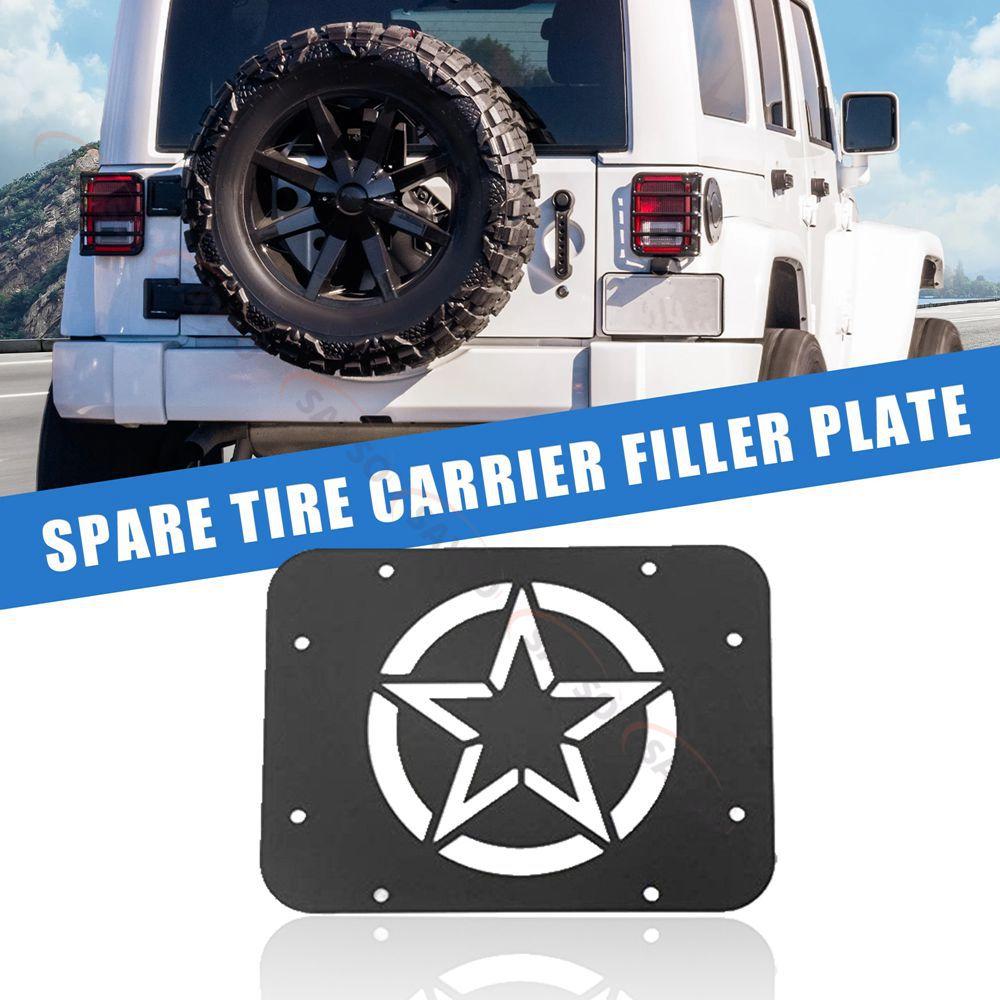 1PC Tailgate Vent Cover Plate, Spare Tire Carrier, Delete Plate for Jeep Wrangler JK JKU 2007-2018 (JK Star)