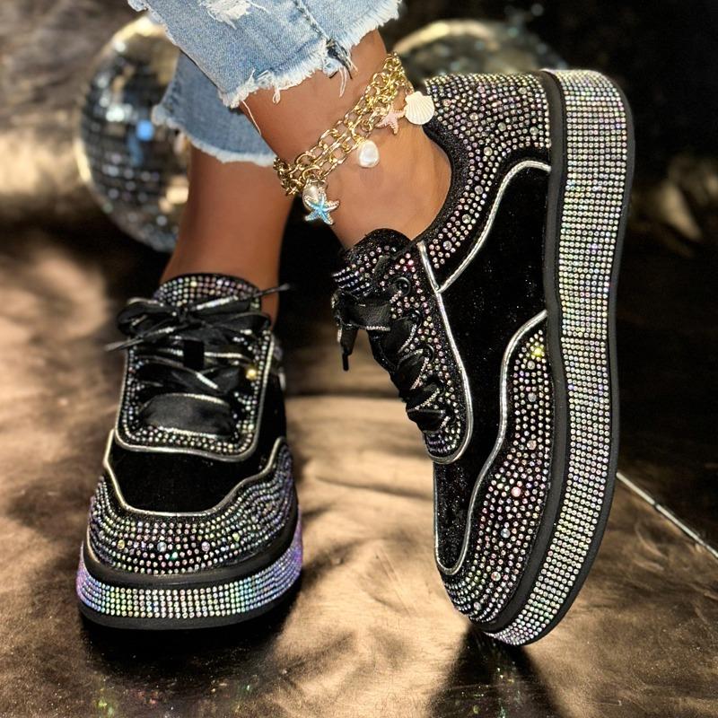 New Versatile Plus-size Women's Casual Shoes with Rhinestones