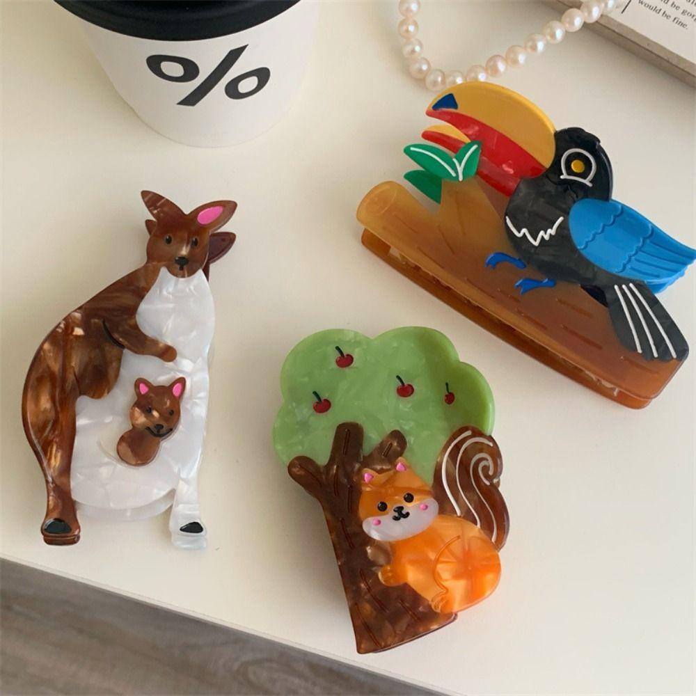 Headwear Acetate Hair Claw Cartoon Bird Shark Clip Fashion Animal Hair Clip Daily