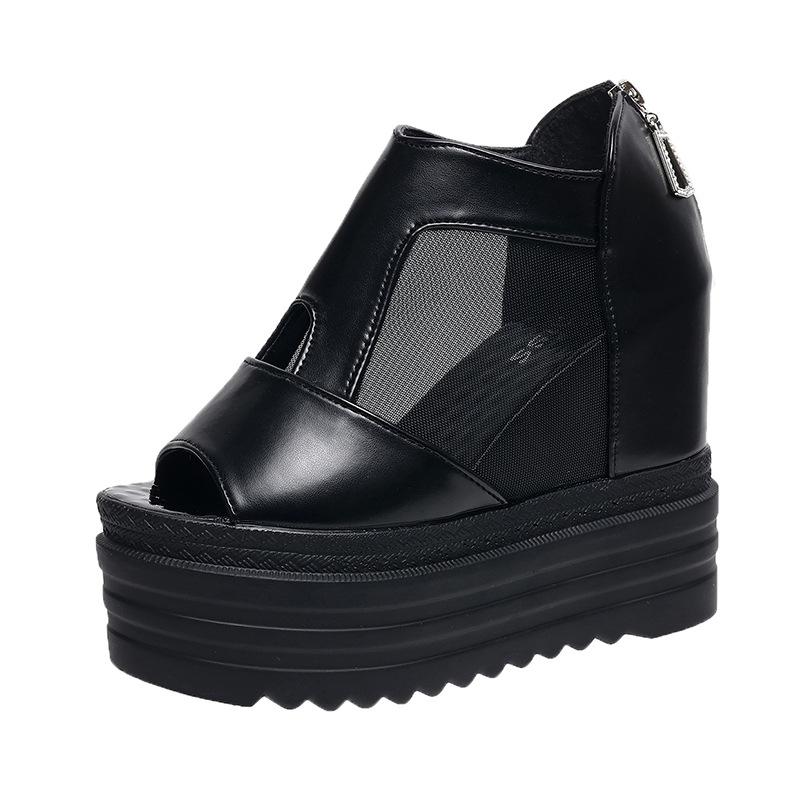 Comemore New Peep Toe High Heels Gladiator Sandals Women Platform Shoes Summer Lace Breathable Wedges Sandal Single Shoe