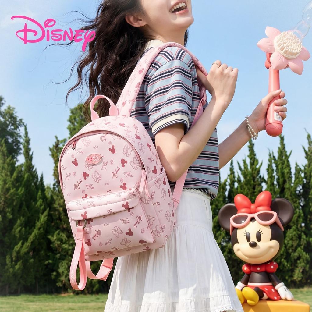 Disney Classic Trendy Print Lightweight Casual Fashion Versatile Water-Resistant Backpack Women Backpack Pink DHF62466