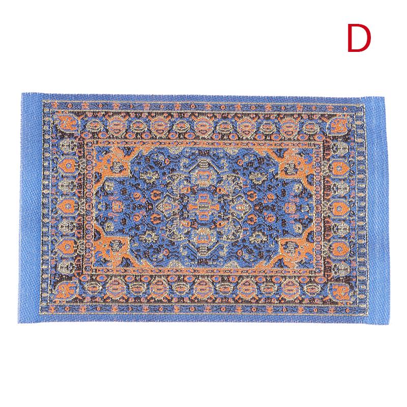 1:12 миниатюрный напольный коврик для кукольного домика, тканый чехол, модель ковра, домашний декор, игрушка