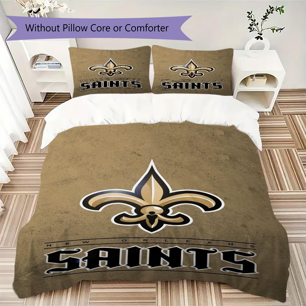 New Orleans Saints Pattern Bedding uilt Set uilt Cover Pillowcase Home Decoration Birthday Gift (1*duvet cover + 2*pillowcase without core)