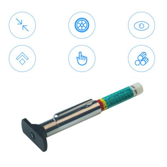 Портативный измеритель глубины протектора шин 0-25 мм, линейка, инструмент для измерения истирания автомобильных шин