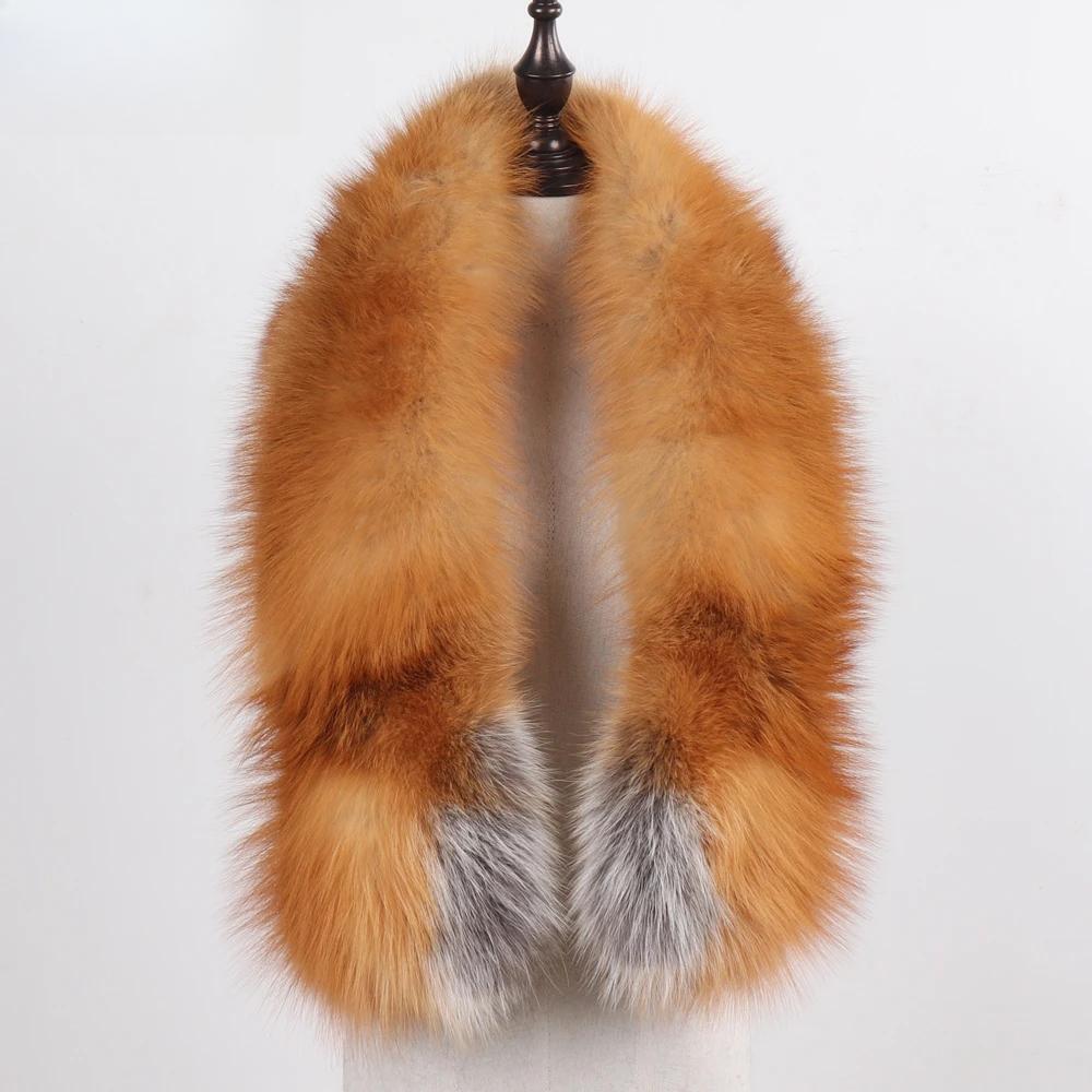 New Winter Lady Natural Luxury Real Fox Fur Scarf Shawl Full Pelt Warm Soft Genuine Fox Fur Scarves Women Real Fur Muffler