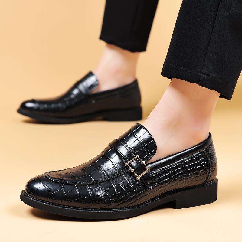 Fashion High Quality Leather Shoes for Men Casual Classic Loafers Crocodile Skin Men Dress Shoes Formal Oxford Office Wedding Shoes