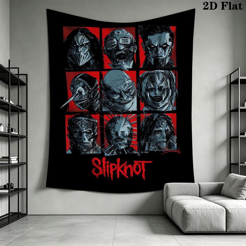 Slipknot Masks Visual Symphony Horror Tapestry Background Cloth Fashion Print Atmospheric Background Cloth Wall Covering Decoration