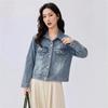Blue Denim Jacket - Spring 2025 Fashion, Slimming Long Sleeve for Women