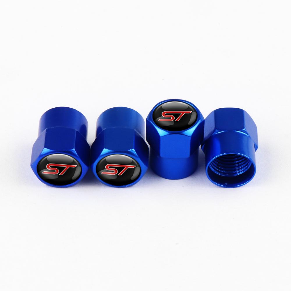 TQ013-4pcs Car Wheel Tire Valve Stem Caps Airtight Cover For Ford ST Line Focus Mondeo Fiesta Kuga Ranger MK2 MK3 MK4 Tyre accessories