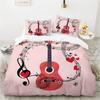 Lightweight Music Bedding Set 3D Duvet Cover 2/3 Pieces AU/DE/EU Full Size Double Quilt Cover Boys Music Enthusiast Room Cover Birthday Gift