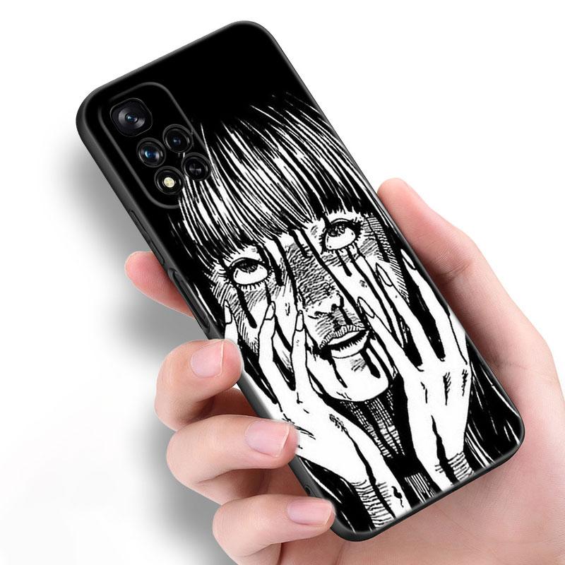 Японский ужас манга черный силиконовый чехол для телефона для Xiaomi POCO X3 X4 NFC F5 M3 M4 M6 X5 X6 Pro F3 F4 GT 5G C55 C65 M5