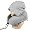 U-shaped Pillow Removable Hooded Memory Foam Neck Pillow for Long Trips Traveling Car Driving