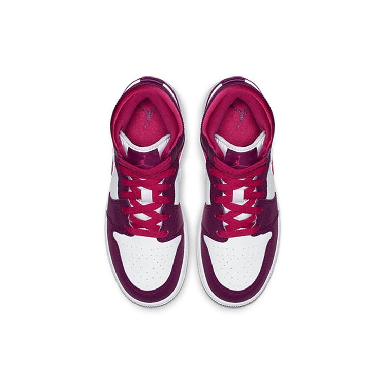 Jordan Детские баскетбольные кроссовки Air Jordan 1 Mid White Purple 555112-661