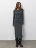 Atelier Nine Shirring Halter Bustier Knit Dress (Op-6319)