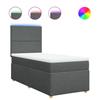 Box Spring Bed with Mattress Dark Gray 90x200 cm Fabric